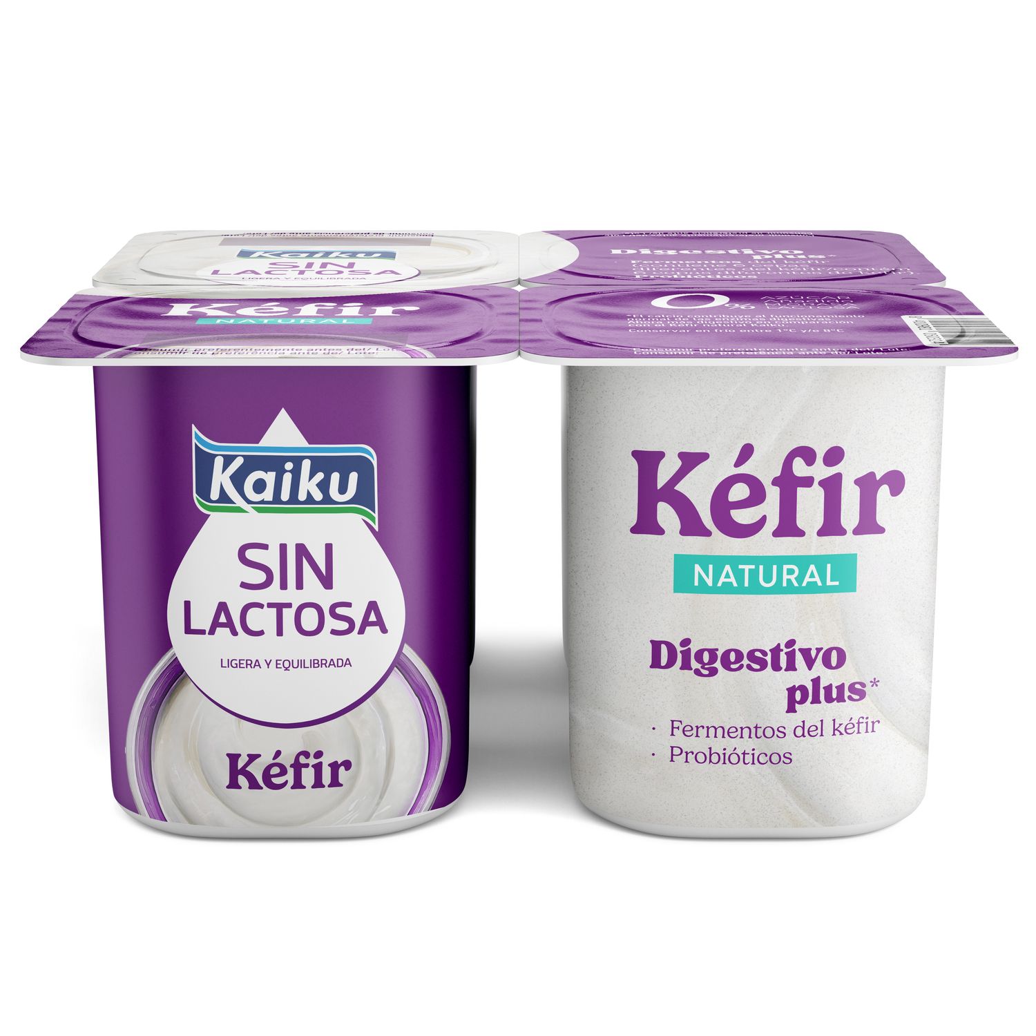 Yogur natural digestivo plus sin lactosa KAIKU 4 x 90 g
