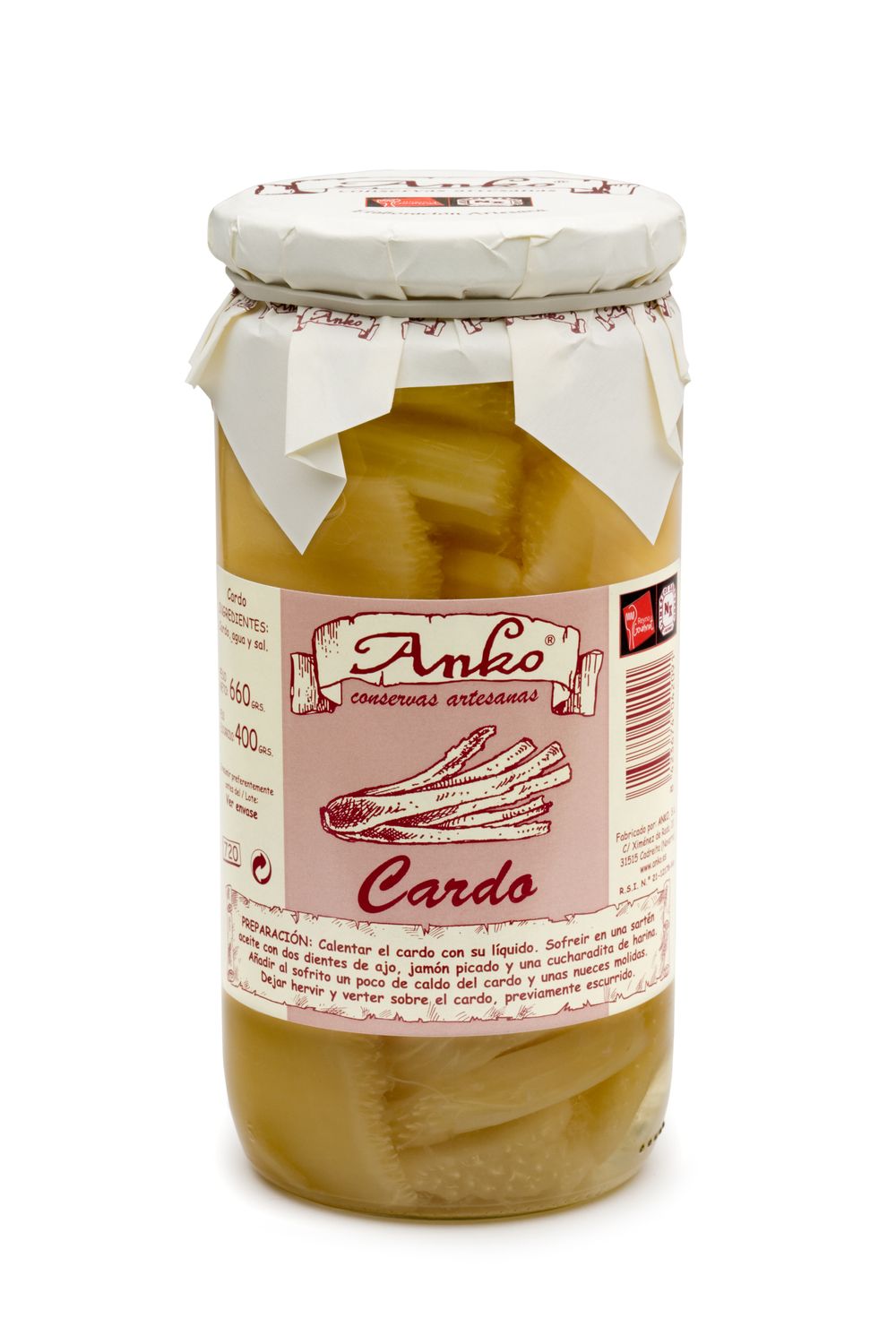 Cardo al natural CONSERVAS ARTESANAS ANKO 400 g