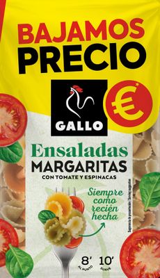 Pasta margaritas con tomate y espinacas  GALLO 450 g