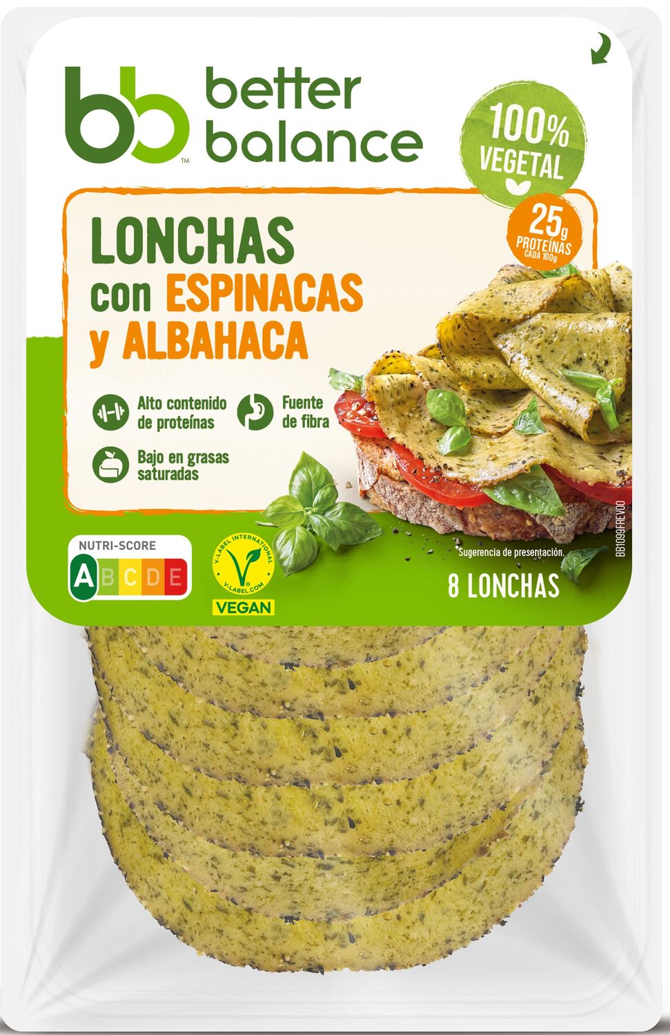 Lonchas con espinacas y albahaca  BETTER BALANCE de CAMPOFRÍO 80 g