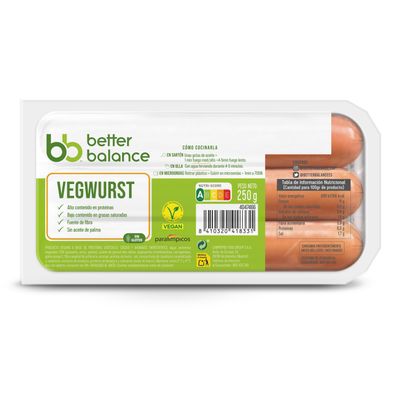 Salchichas jumbo 100% vegetal BETTER BALANCE  de CAMPOFRIO 250 g