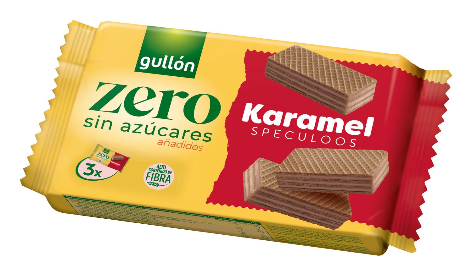 Barquillos karamel zero sin azúcar GULLÓN 3 x 63 g