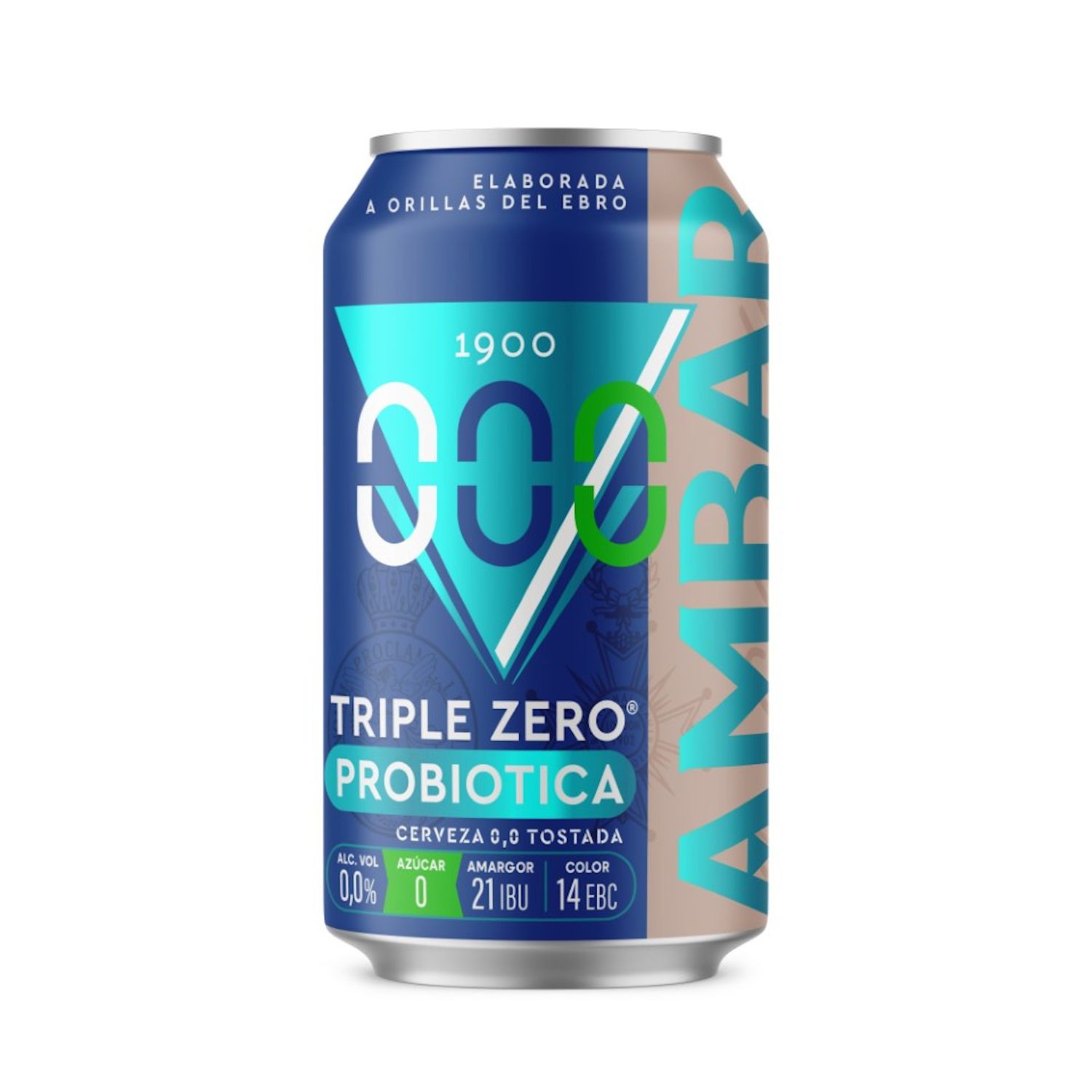 Cerveza triple zero 000 tostada probiótica AMBAR 33 cl