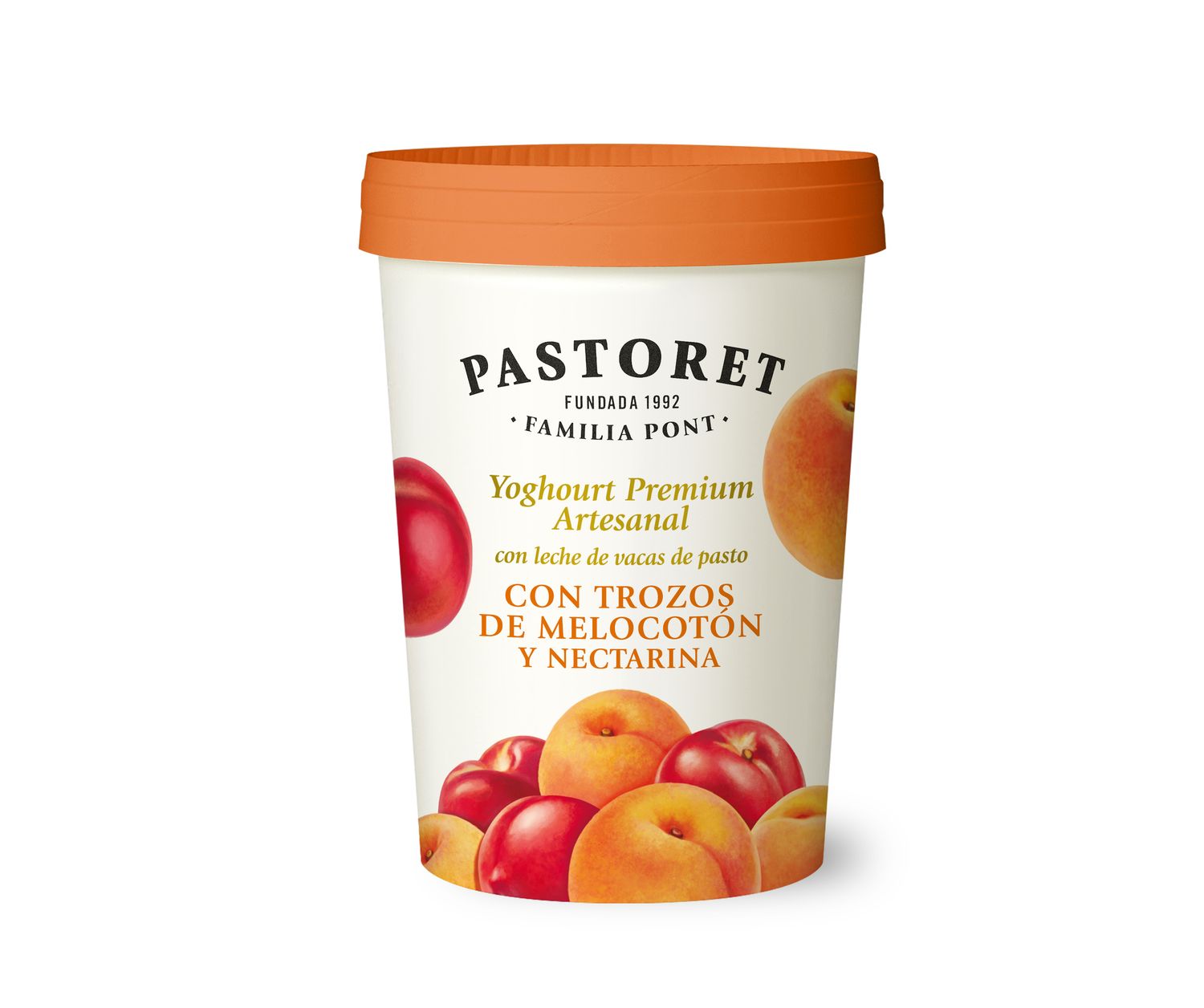 Yoghourt artesanal con trozos de melocotón y nectarina PASTORET 475 g