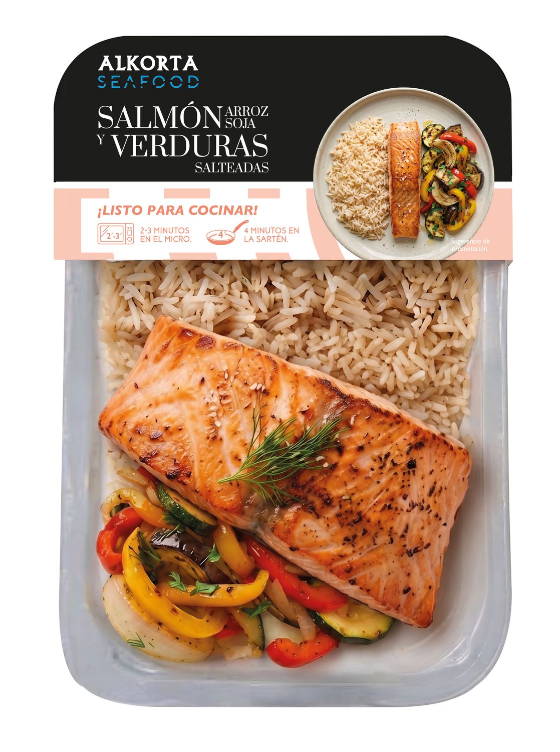 Salmón con arroz y verduras salteadas ALKORTA 320 g