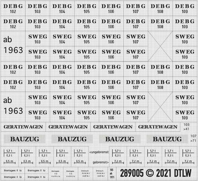 Decal-Set SWEG M-D102-109 H0