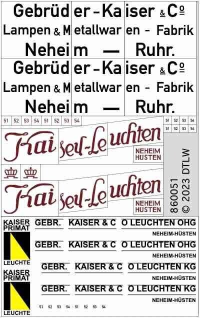 Decal-Set RLE Werbewagen 1 Kaiser H0
