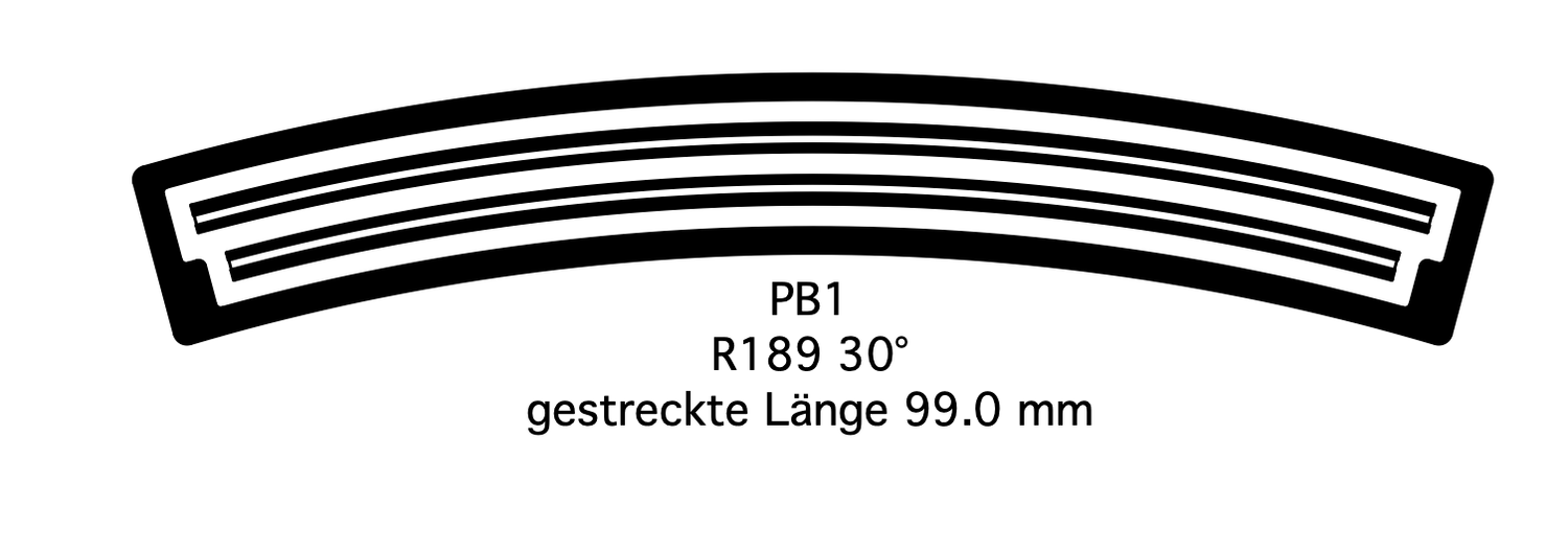 Profil PB1 1 oder 6 Stk 30° R189 mm 12 mm Spurw.