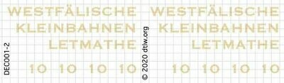 850011 Decal-Set Iserlohner Kreisbahn 10 H0