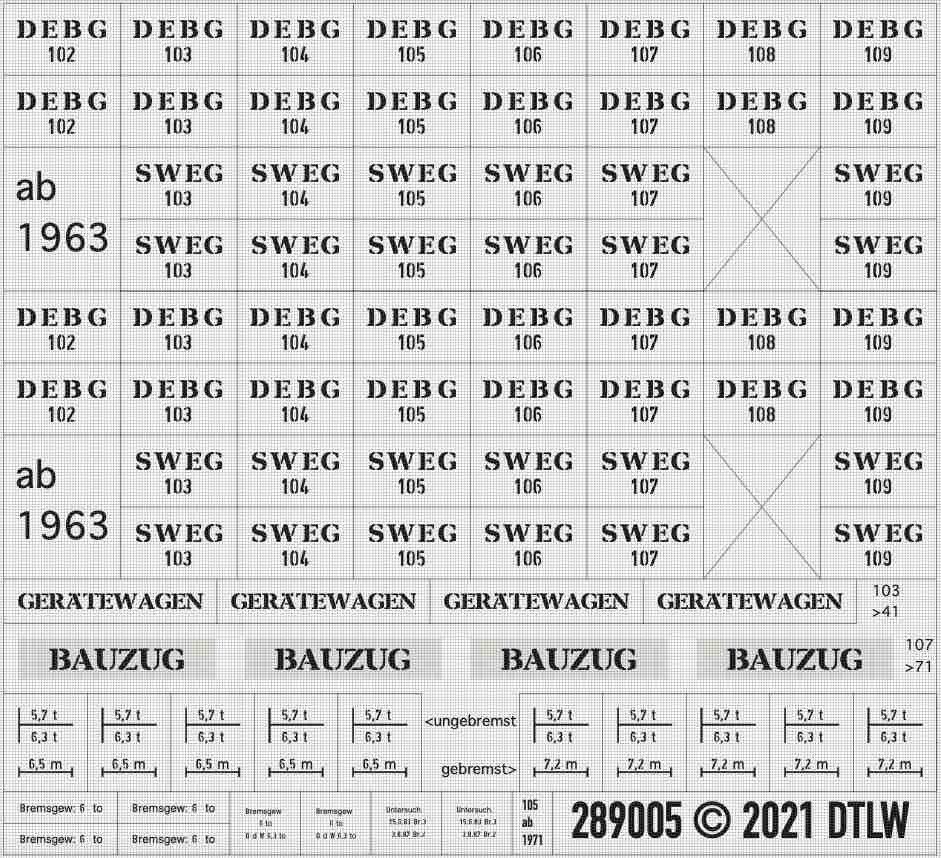 830011 Decal-Set SWEG M-D102-109 H0