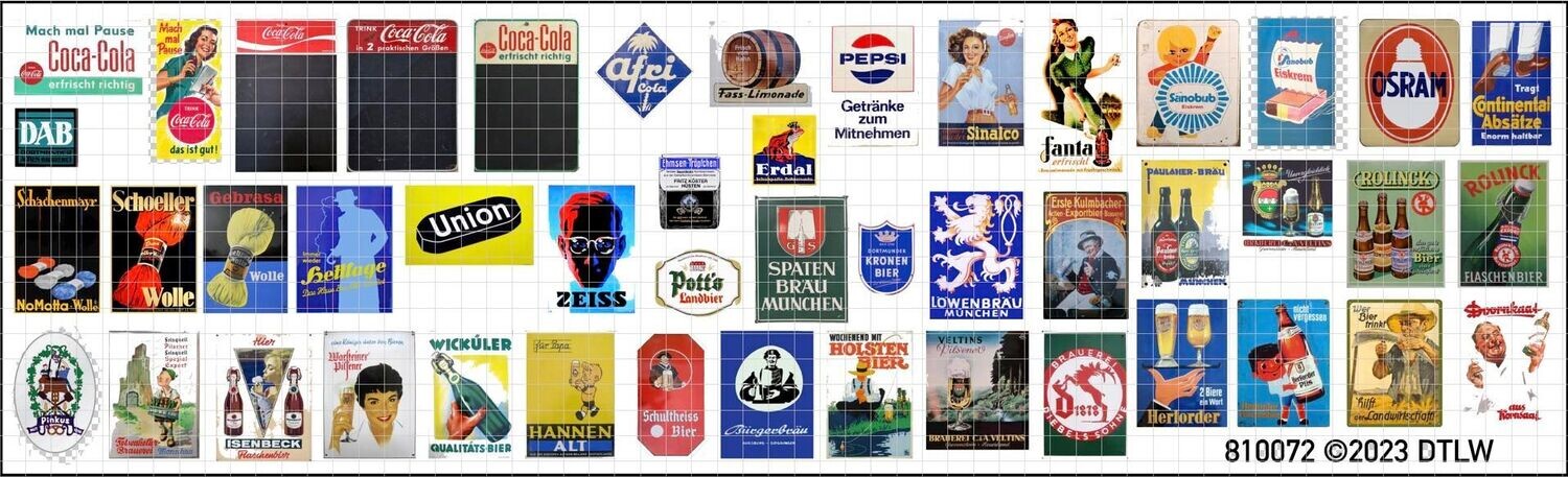 810072 Decal-Set Werbeschilder 2 H0