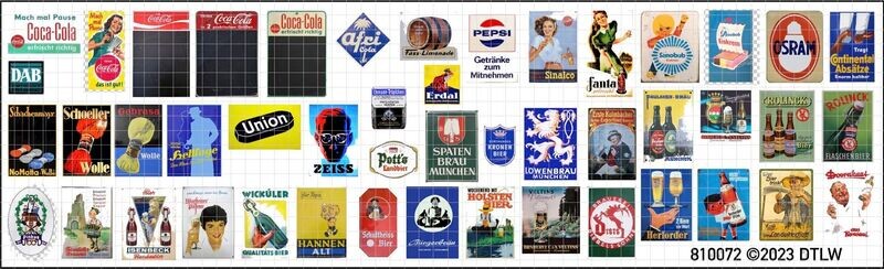810072 Decal-Set Werbeschilder 2 H0
