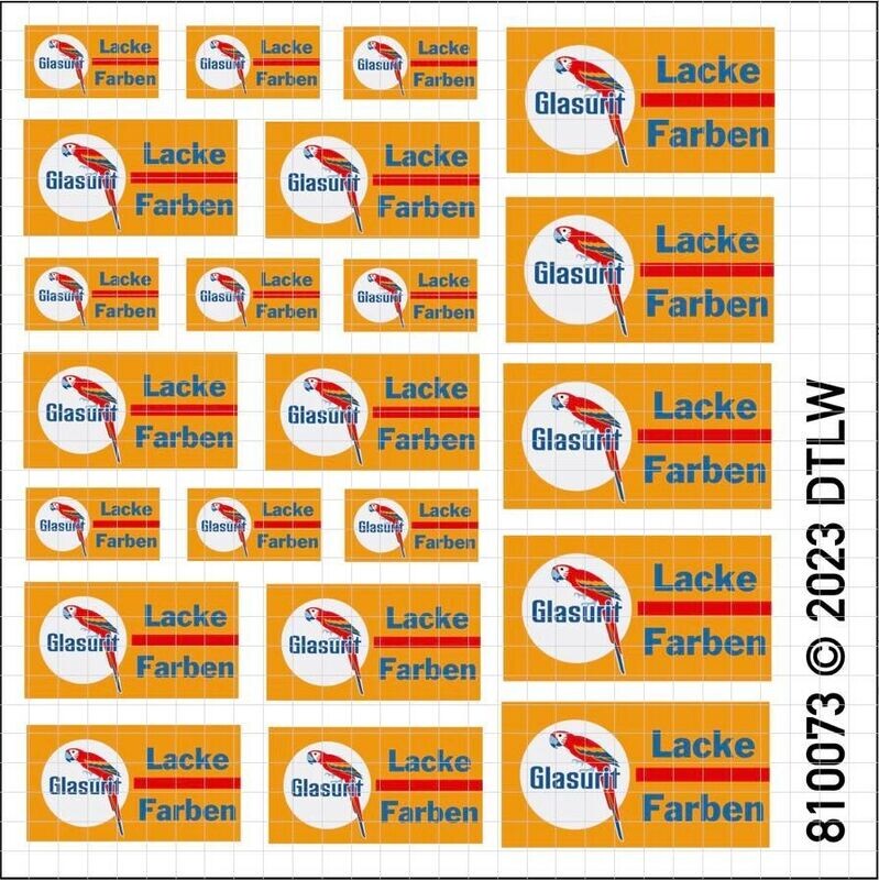 810073 Decal-Set Werbeschilder Glasurit H0