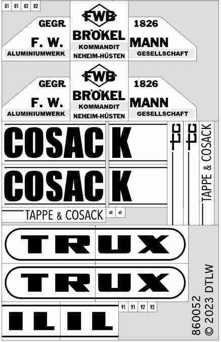 860052 Decal-Set RLE Werbewagen 2 H0