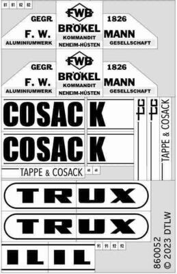 860052 Decal-Set RLE Werbewagen 2 H0 860052 Decal-Set RLE Werbewagen 2 H0