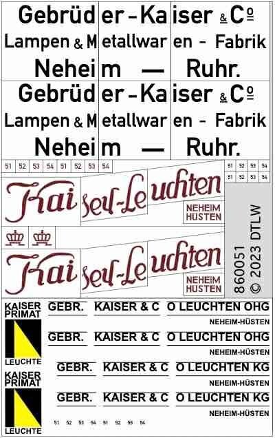 860051 Decal-Set RLE Werbewagen 1 Kaiser H0 860051 Decal-Set RLE Werbewagen 1 Kaiser H0
