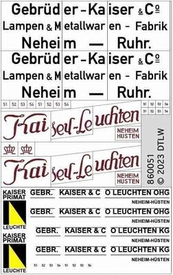 860051 Decal-Set RLE Werbewagen 1 Kaiser H0