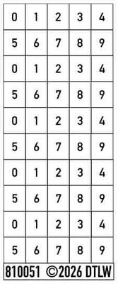 810051 Zahlen DIN Mittelschrift 1.5mm weiß 5x 0-9