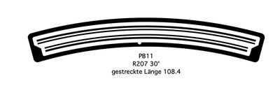 268141 PB11 Profil R207 30° G=16.5 1 oder 6 Stk 268141 PB11 Profil R207 30° G=16.5 1 oder 6 Stk