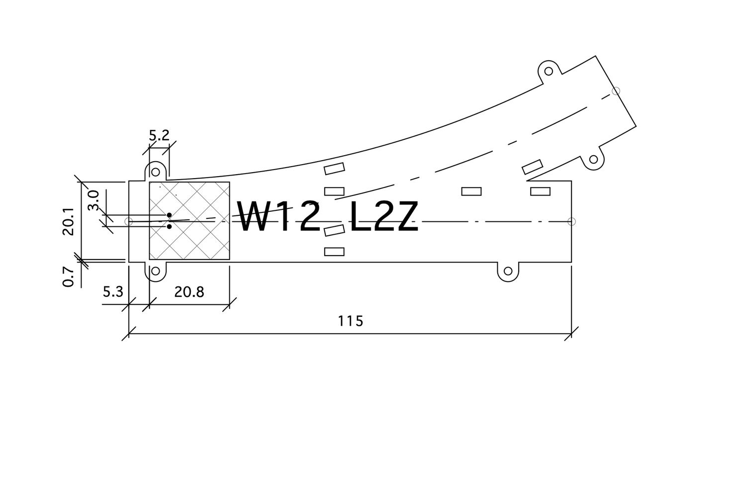 268252-1 W12L2Z 115mm R253 30° G=16.5 268252-1 W12L2Z 115mm R253 30° G=16.5