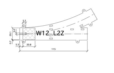 268252-1 W12L2Z 115mm R253 30° G=16.5 268252-1 W12L2Z 115mm R253 30° G=16.5