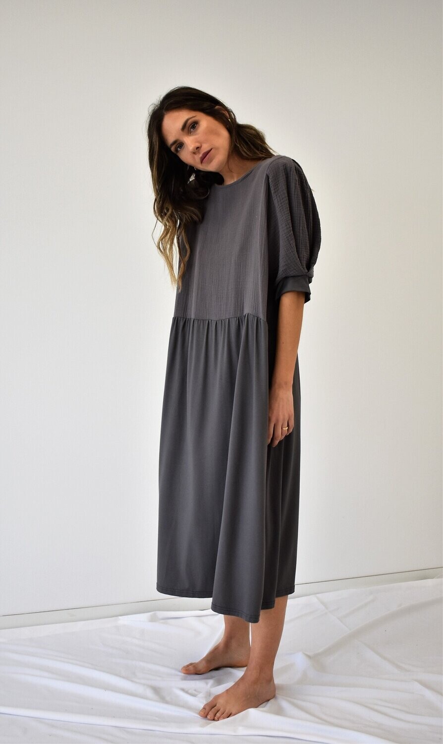 Vestido de bambula y punto viscosa, ANTES 83€, AHORA 40€