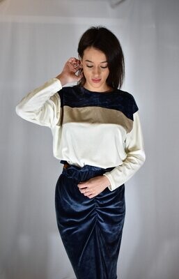 S10 22. Sudadera terciopelo combinada. Antes 70€ AHORA 40€