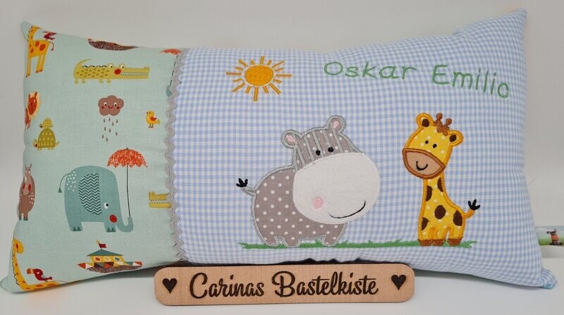 Kissen Nilpferd & Giraffe