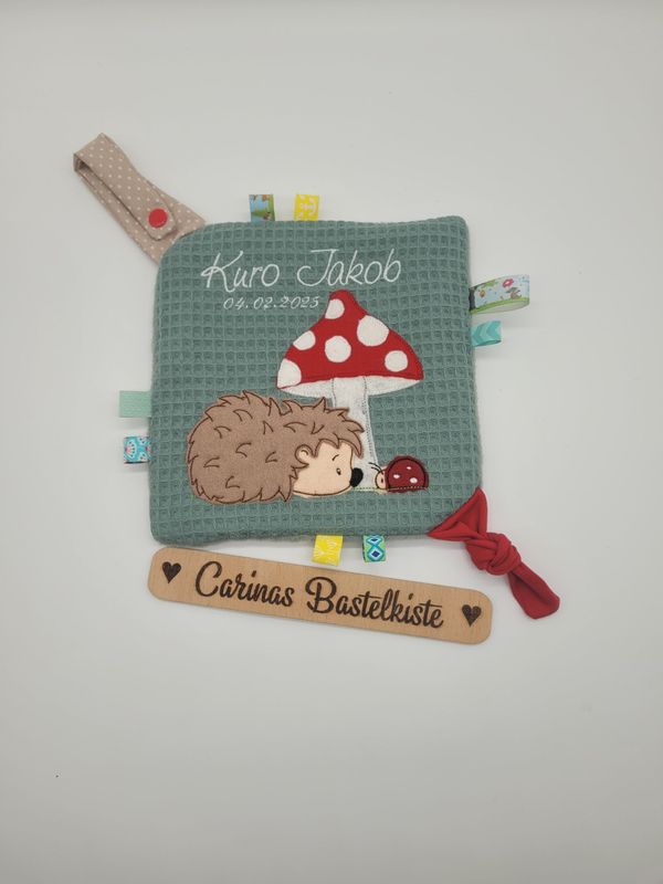 Knistertuch Igel mit Pilz