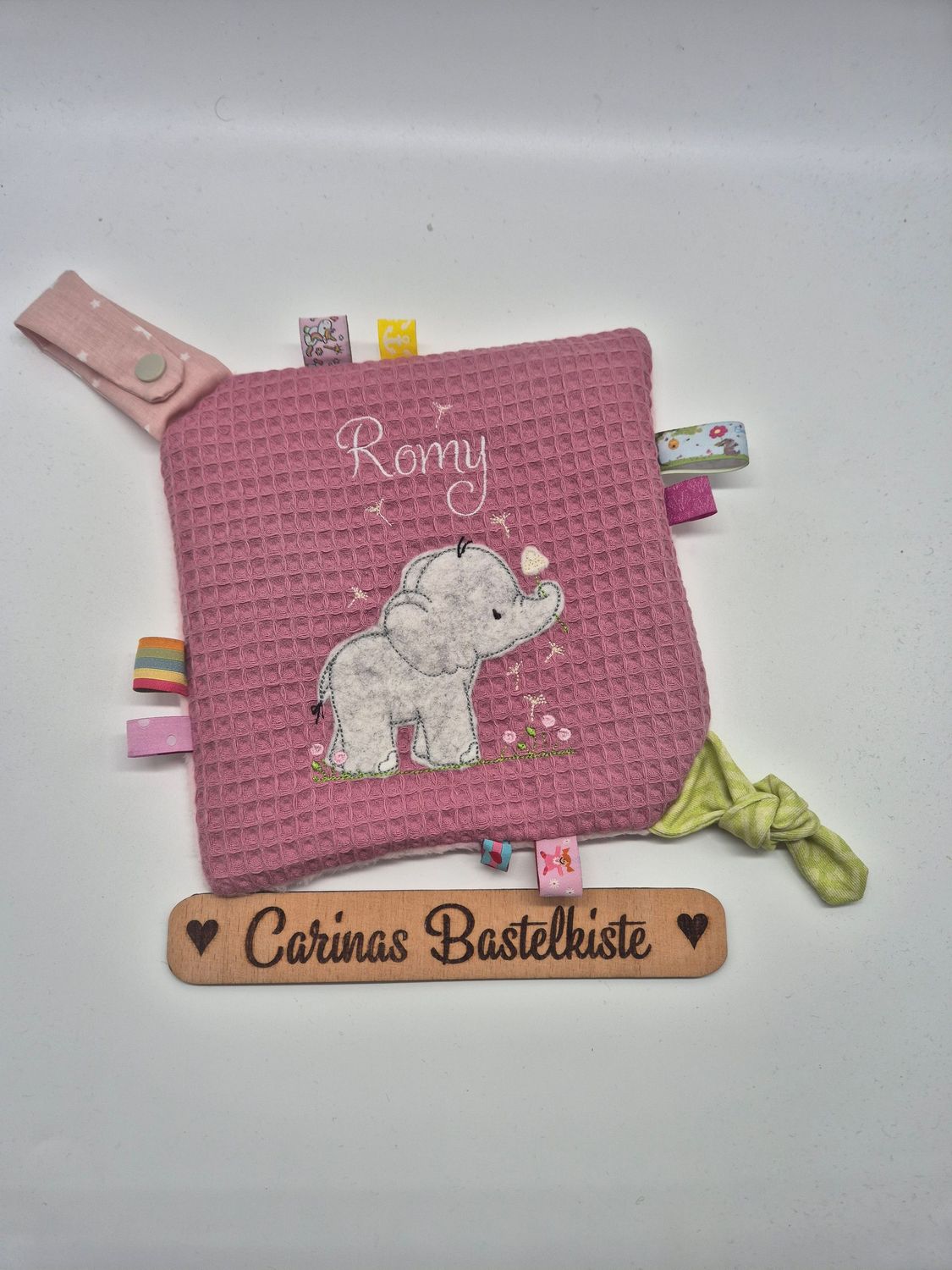 Knistertuch Elefant mit Pusteblume