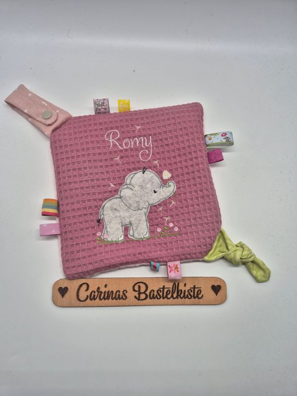 Knistertuch Elefant mit Pusteblume