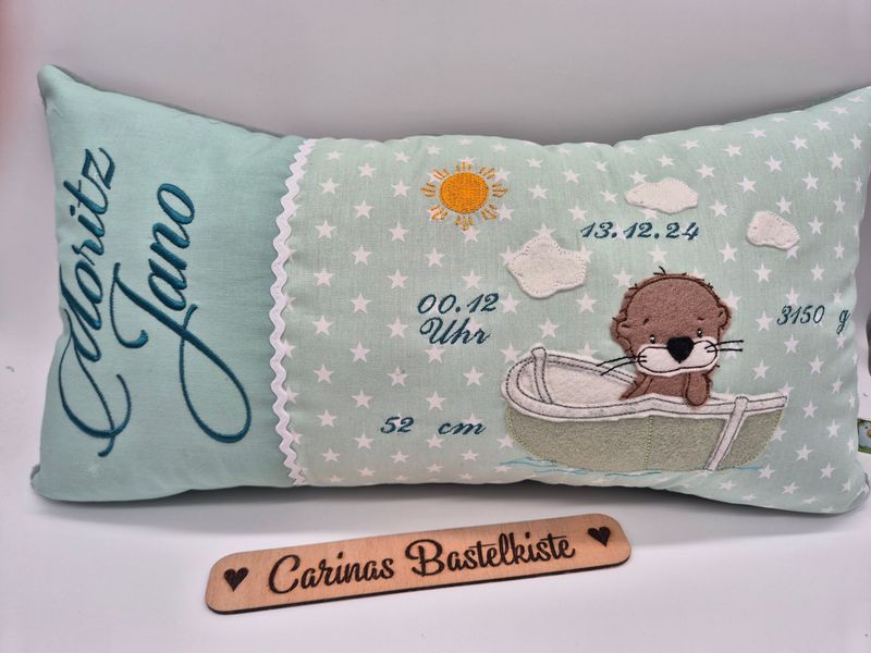 Kissen Otter im Boot