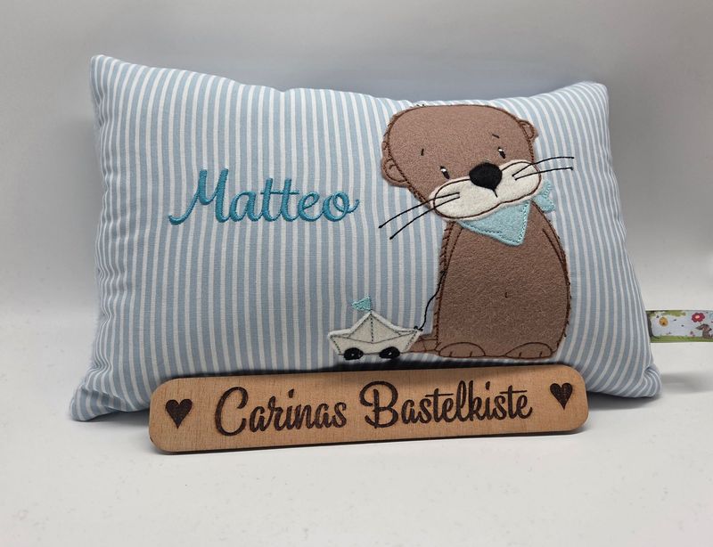 Kissen Otter mit Faltboot