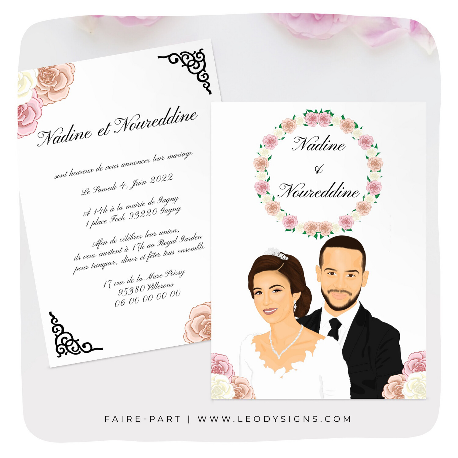 FAIRE-PART MARIAGE ZAHRA