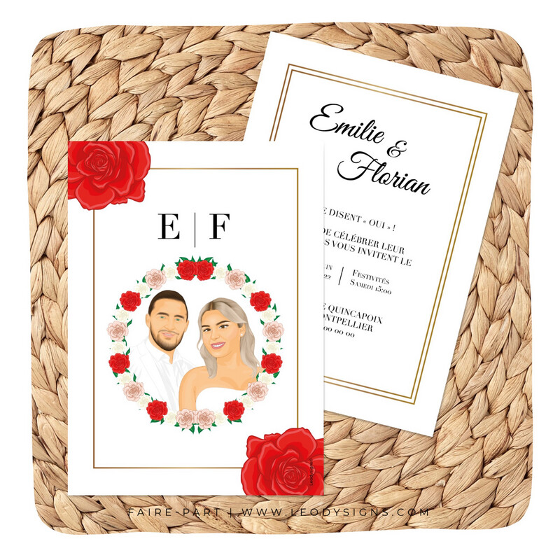 FAIRE-PART MARIAGE LOREA