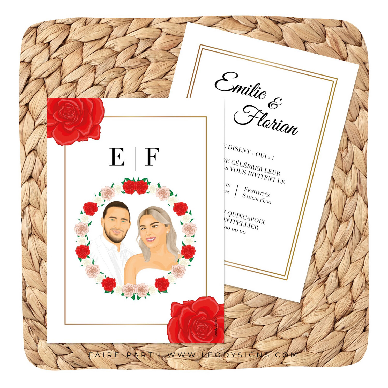 FAIRE-PART MARIAGE LOREA