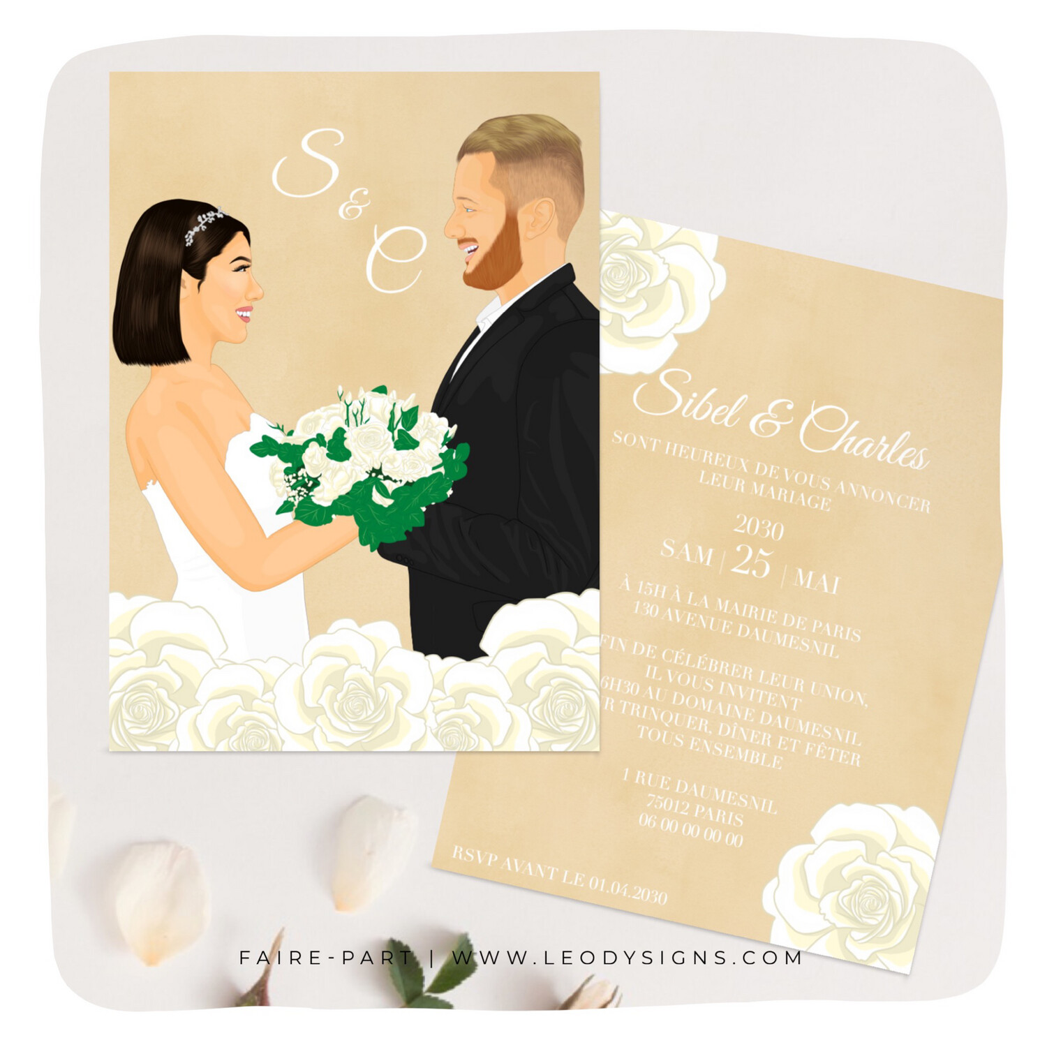 FAIRE-PART MARIAGE ANYA