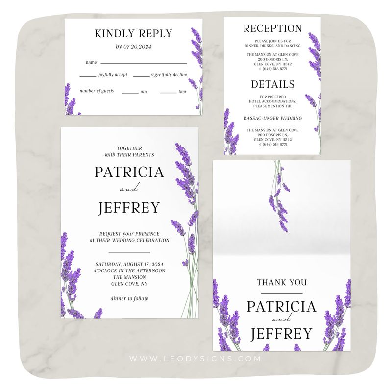 FAIRE-PART MARIAGE LAVANDE