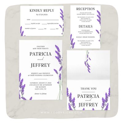 FAIRE-PART MARIAGE LAVANDE