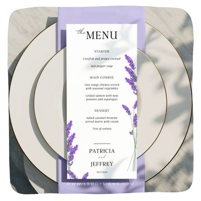MENU MARIAGE LAVANDE