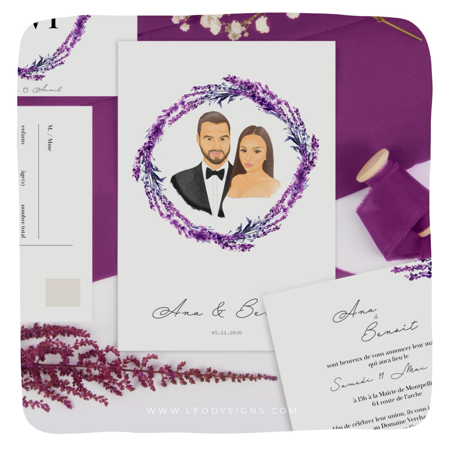 FAIRE-PART MARIAGE GENNA