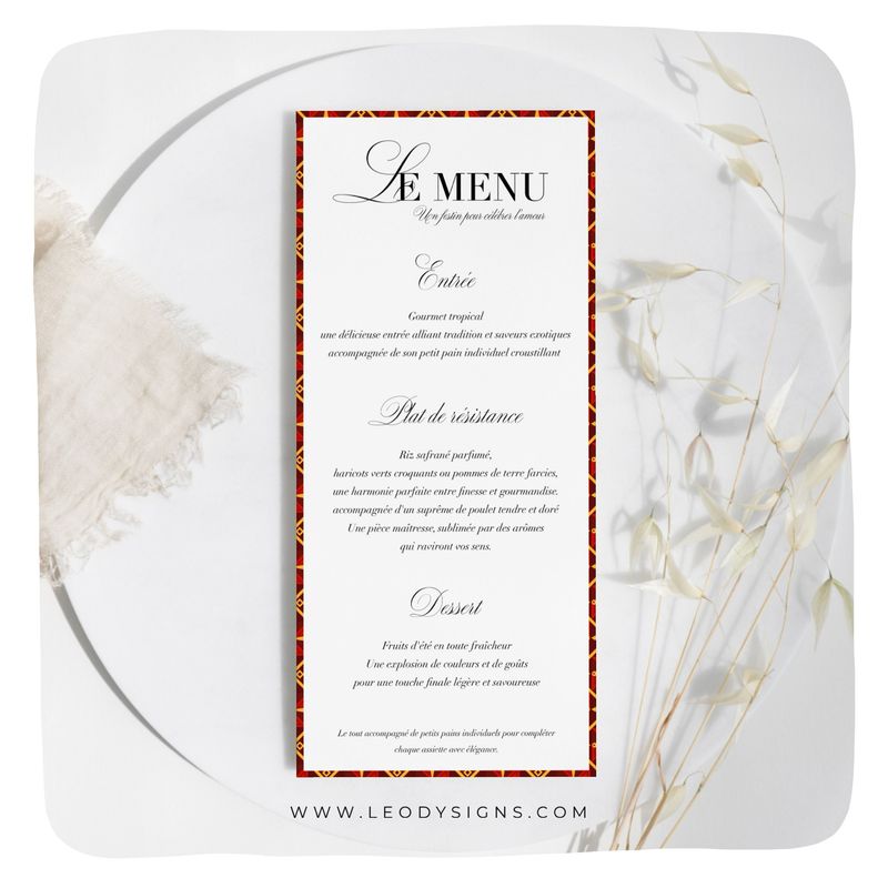 MENU MARIAGE WAX