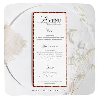 MENU MARIAGE WAX