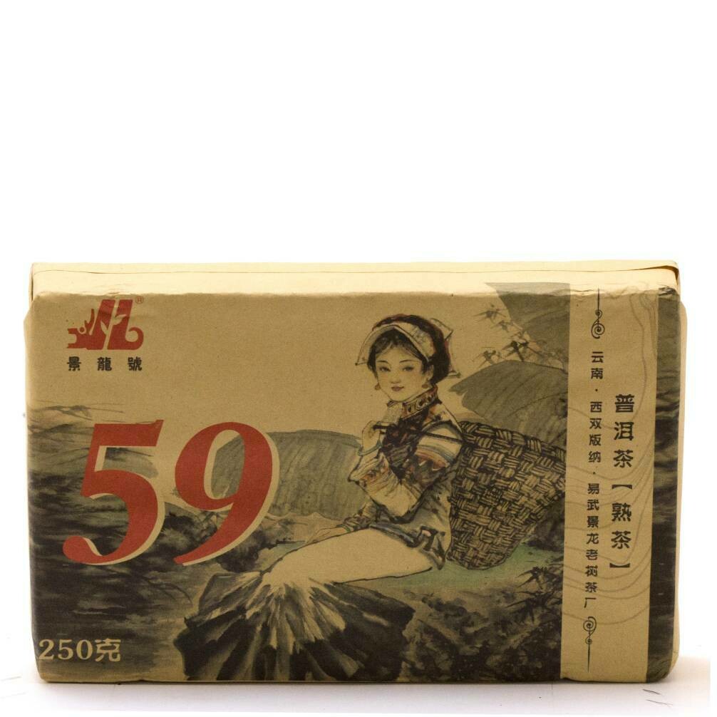 0983/2020 Чай прессованный черный Пуэр Шу "Цзинлун 59" (ча чжуань, 250 гр)