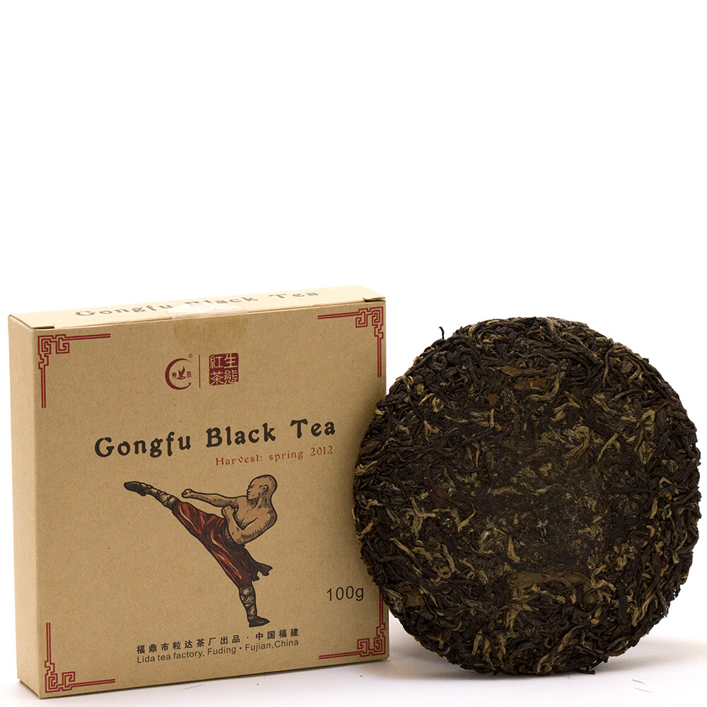 1036к Чай прессованный красный "Гунфу" 2012г (мини бин, 100гр)