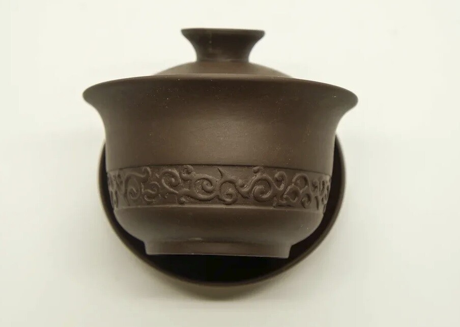 268004 Гайвань серия-КРЕСТЬЯНСКАЯ "Орнамент" 160мл, керамика темно коричневый