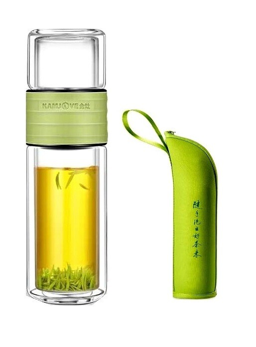 236018.3 Бутылка для заваривания KAMJOVE "T-106"   стекло/пластик зеленый