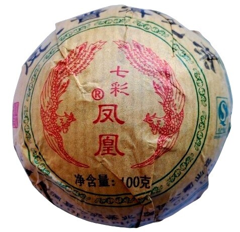 11193 Чай прессованный зеленый Пуэр Шэн "Красный Феникс", то ча 100гр