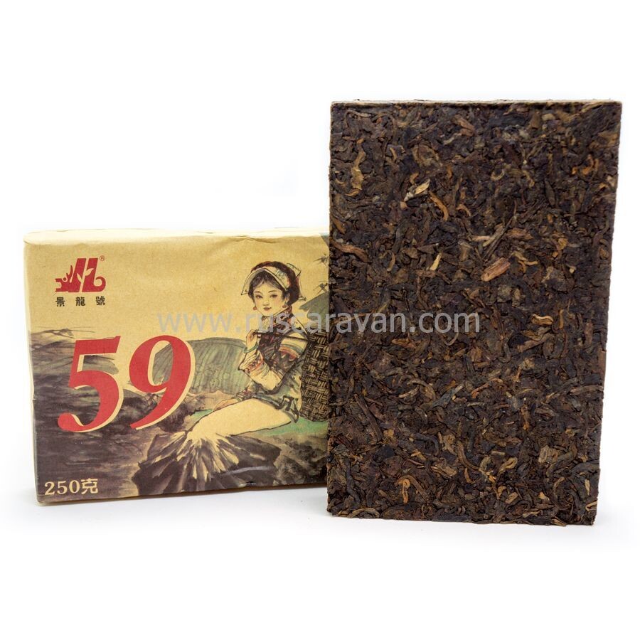 0983/2021 Чай прессованный черный Пуэр Шу "Цзинлун, №59" ча чжуань, 250 гр