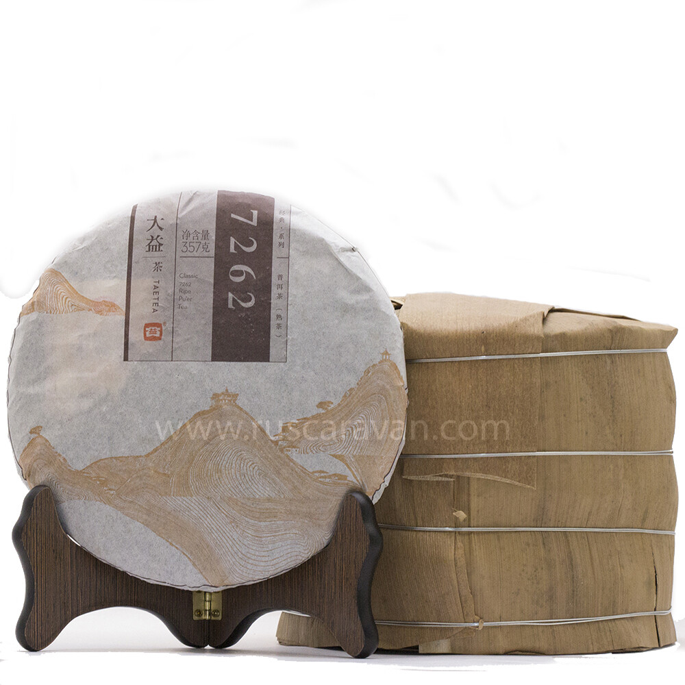 0472к Чай прессованный черный Пуэр Шу "ДАИ, 7262"  (цицзыбин, 357 гр)